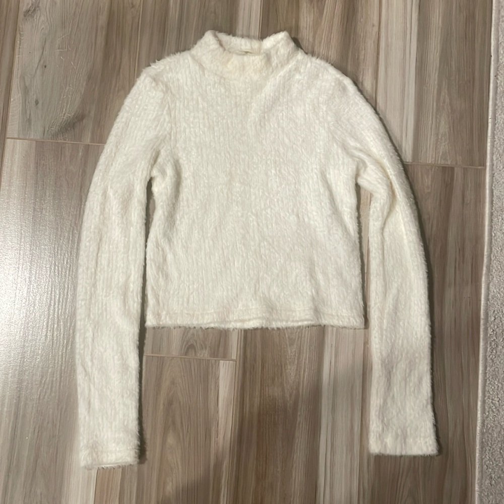 Anthropologie Cozy White Sweater Top
